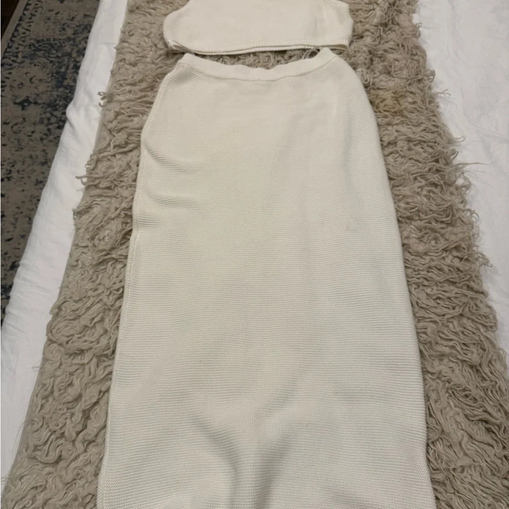 Sabo Skirt Elegant White Women's Skirt and Top Set - Picture 6 of 7